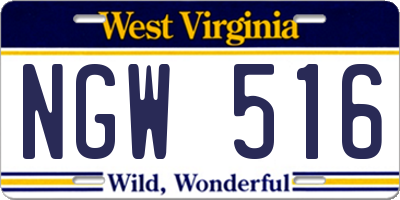WV license plate NGW516
