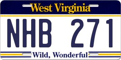 WV license plate NHB271