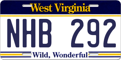 WV license plate NHB292