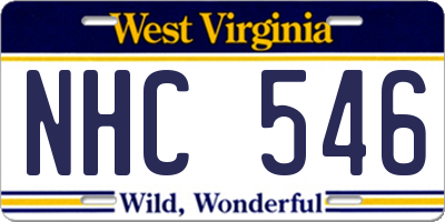 WV license plate NHC546