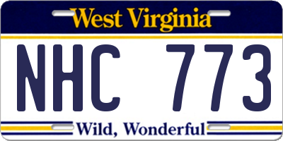 WV license plate NHC773
