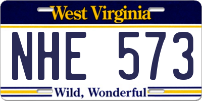WV license plate NHE573