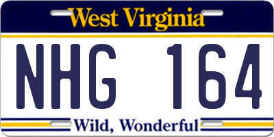 WV license plate NHG164