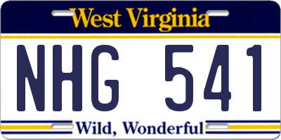WV license plate NHG541
