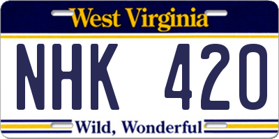 WV license plate NHK420