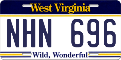 WV license plate NHN696