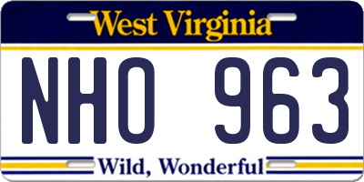 WV license plate NHO963