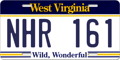 WV license plate NHR161