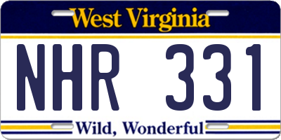 WV license plate NHR331