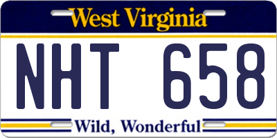 WV license plate NHT658