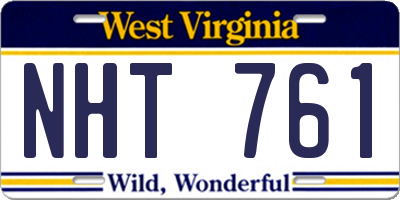 WV license plate NHT761