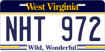 WV license plate NHT972
