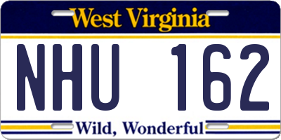 WV license plate NHU162