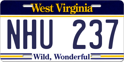 WV license plate NHU237