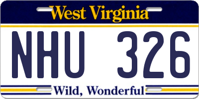 WV license plate NHU326