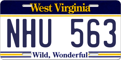 WV license plate NHU563