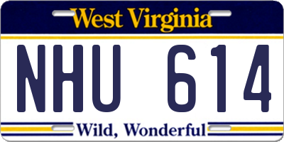 WV license plate NHU614
