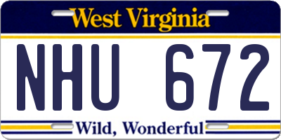 WV license plate NHU672