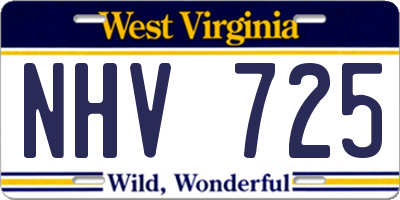 WV license plate NHV725