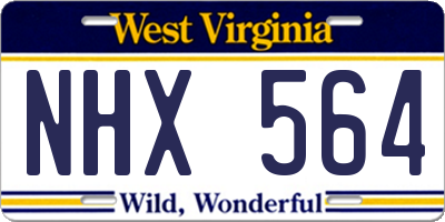 WV license plate NHX564