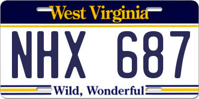 WV license plate NHX687