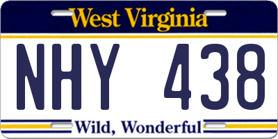 WV license plate NHY438
