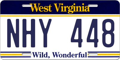 WV license plate NHY448
