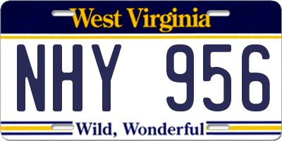 WV license plate NHY956