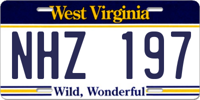 WV license plate NHZ197