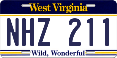 WV license plate NHZ211