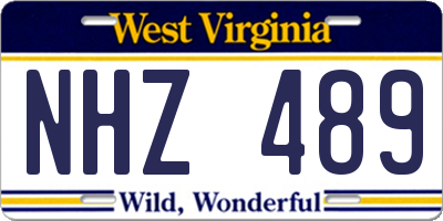 WV license plate NHZ489