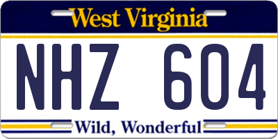 WV license plate NHZ604