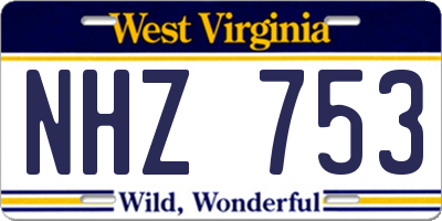 WV license plate NHZ753