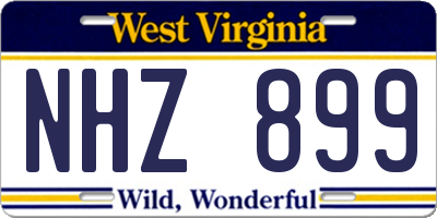 WV license plate NHZ899