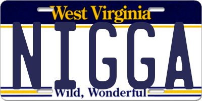 WV license plate NIGGA