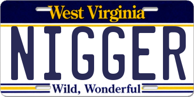 WV license plate NIGGER