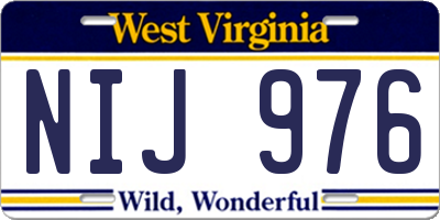 WV license plate NIJ976