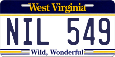 WV license plate NIL549