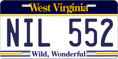 WV license plate NIL552