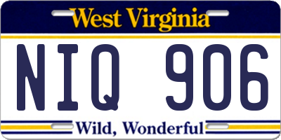WV license plate NIQ906