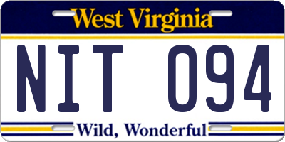 WV license plate NIT094
