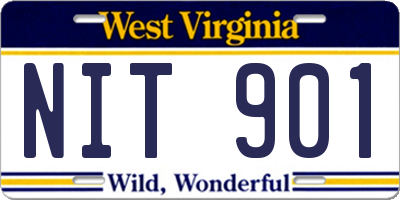 WV license plate NIT901