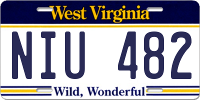 WV license plate NIU482
