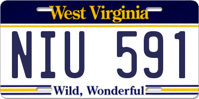 WV license plate NIU591