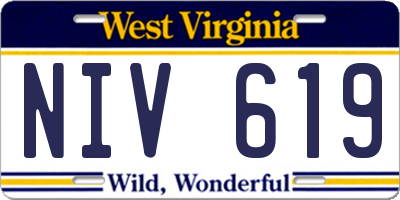WV license plate NIV619