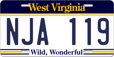 WV license plate NJA119