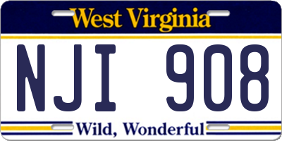 WV license plate NJI908