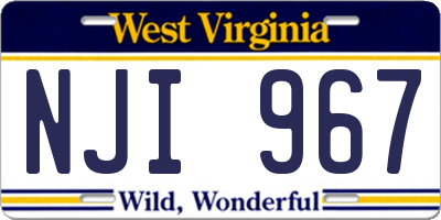 WV license plate NJI967