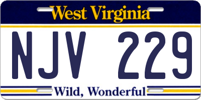 WV license plate NJV229