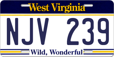 WV license plate NJV239